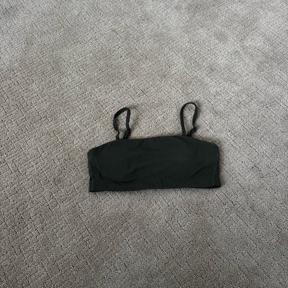 Army green bandeau sports bra